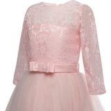 Girls Party Dress Children Clothing Bridesmaid Wedding Flower Girl Princess Dress  Height:140cm(Pink)