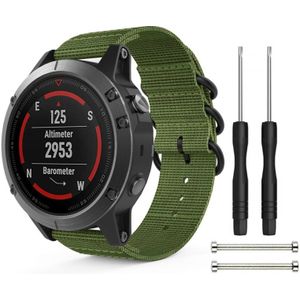 For Garmin Fenix 3 / 5X Universal 26MM Three-ring Nylon Watchband(Army Green)