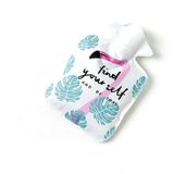 Cartoon Mini Water Injection Hot Water Bag Portable Hand Warmer  Color:White Flamingo