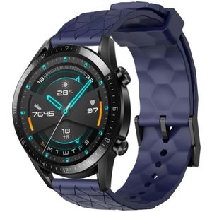 Voor Huawei Watch GT2 42 mm 20 mm voetbalpatroon effen kleur siliconen horlogeband
