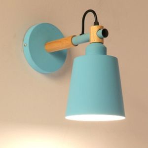 Staircase Aisle Bedside Bedroom Wall Lamp Creative Simple Background Restaurant Oblique Barrel Light  AC 220V(Blue)