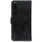 Voor Sony Xperia 1 IV Crocodile Texture Horizontale Flip Leren Telefoonhoes (Zwart)