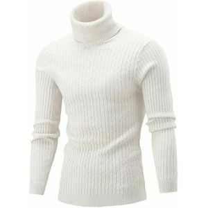 Herensweater met hoge kraag en lange mouwen  casual kleding  gebreide kleding  maat: M