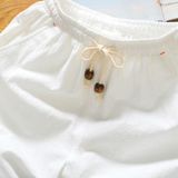Casual Loose Cotton Linen Five-point Shorts  Size: L(Navy Blue)