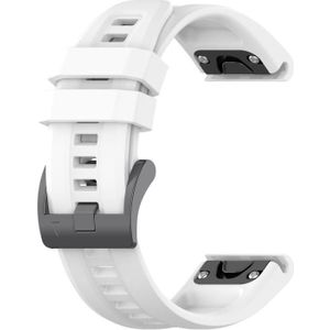 For Garmin Fenix 6X Pro 26mm Silicone Sport Pure Color Watch Band(White)