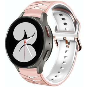 Voor Samsung Galaxy Watch 4 40 mm gebogen textuur siliconen horlogeband (roze + wit)