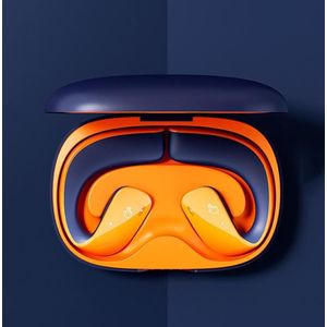 T22 TWS Draadloze Bluetooth-koptelefoon Oorclip Luchtgeleiding Ruisonderdrukking Headset (oranje blauw)