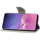 Voor Samsung Galaxy S10 Plus Gekleurd tekenpatroon Horizontaal Flip PU Lederen hoesje met Holder & Card Slots & Wallet & Lanyard(Purple Butterfly)