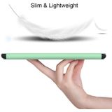 Voor Huawei Mediapad M5 Lite 8 Dual-vouwen Horizontale Flip Tablet Leren Case met Houder (Mint Green)