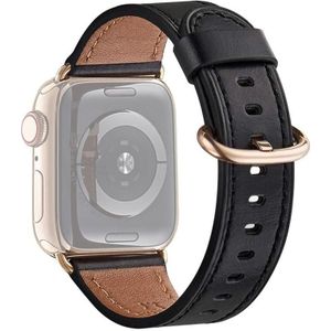 Klassieke gesp leder vervangende band horlogeband voor Apple Watch Series 7 45mm / 6 & SE & 5 & 4 44mm / 3 & 2 & 1 42mm