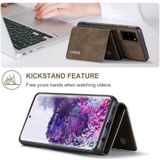 For Samsung Galaxy S20+ DG.MING M1 Series 3-Fold Multi Card Wallet + Magnetic Back Cover Shockproof Case with Holder Function(Coffee)