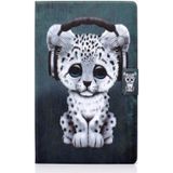 For Lenovo Tab M10 Plus TB-X606F Colored Drawing Horizontal Flip Leather Case with Holder & Card Slots & Sleep / Wake-up Function(Music Leopard)