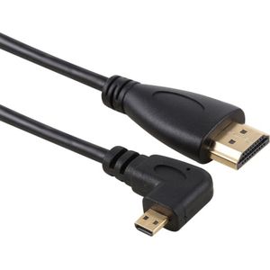 50cm 4K HDMI Male to Micro HDMI Left Angled Male Gold-plated Connector Adapter Cable