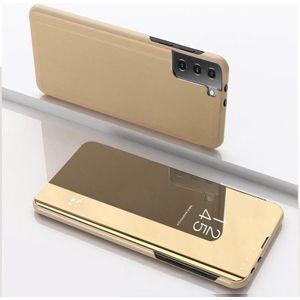 For Samsung Galaxy S30 Plated Mirror Horizontal Flip Leather Case with Holder(Gold)