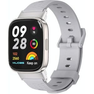 Voor Redmi Watch 3 Mijobs honingraattextuur TPU-horlogeband (grijs zilver)