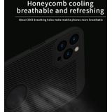 MOFi Honeycomb Texture Breathable PC Shockproof Protective Back Cover Case For iPhone 12 Pro Max(Black)