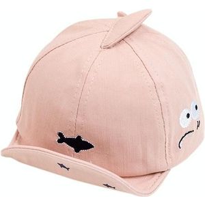 C0363 Cartoon Shark Pattern Baby Peaked Cap Cotton Hat  Size: 46cm Adjustable(Snow Bud Color)