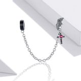 S925 Sterling Silver Flying Wing Cross Safety Chain DIY Bracelet Necklace Accessories