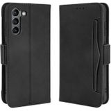 For Samsung Galaxy S21 FE Skin Feel Calf Pattern Horizontal Flip Leather Case with Holder & Card Slots & Photo Frame(Black)