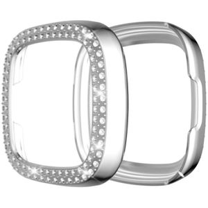 For Fitbit Versa 3 / Versa Sense Double Row Plating Diamonds PC Protective Case(Silver)