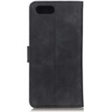Voor iPhone SE 2020 Retro Texture PU + TPU Horizontal Flip Leather Case met Houder & Card Slots & Wallet(Black)
