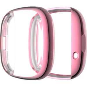 For Fitbit Versa 3 / Versa Sense Plating Full Package TPU Protective Case(Pink)