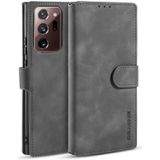 For Samsung Galaxy Note20 Ultra DG.MING Retro Oil Side Horizontal Flip Case with Holder & Card Slots & Wallet(Gray)