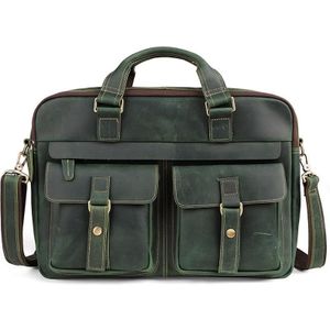 6360 Men Business Briefcase 17 Inch Laptop Computer Messenger Bag(Green)