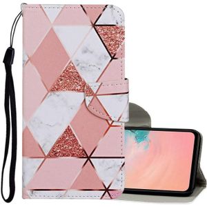 For Samsung Galaxy S21 Ultra 5G Colored Drawing Pattern Horizontal Flip Leather Case with Holder & Card Slots & Wallet & Lanyard(Marble)