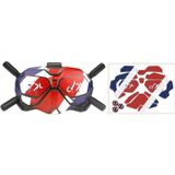 Voor DJI FPV RCSTQ vliegende brilsticker (rood blauw wit)