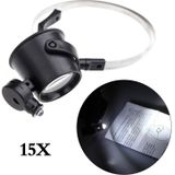 15X LED Lighted Hands-free Eye-Loupe Head Band Watch Repair Magnifier