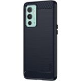 Voor OnePlus Nord 2t Mofi Gentles -serie geborstelde textuur koolstofvezel zachte TPU -kast