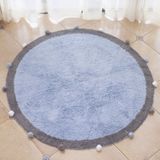 Round Ball Cotton Carpet Household Children Mat Doormat  Diameter: 1.2m(Blue)