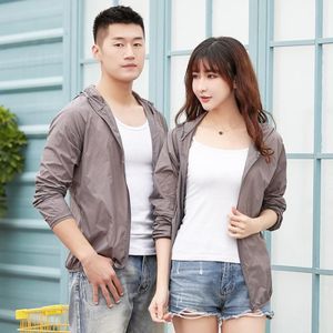 Lovers Hooded Outdoor Windproof And UV Proof Sun Proof Clothes (Color:Dark Gray Size:XXL)