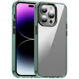 Voor iPhone 14 Pro Max iPAKY MG-serie transparant pc-telefoonhoesje (transparant groen)