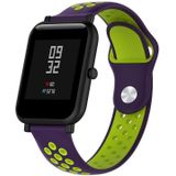 Double Colour Silicone Sport Wrist Strap for Huawei Watch Series 1 18mm(Purple + Mint Green)