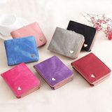 Women Mini Leather Clutch Card Holder Short Wallet(Black)