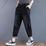 Losse hoge taille radijs broek afslanken Harlan Jeans Vrouwen (Kleur: Black Size:XXL)