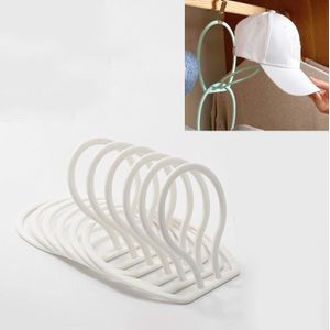 6 PCS Multifunctional Hat Storage And Drying Rack Behind The Door Dormitory Scarf Bag Hook( White)