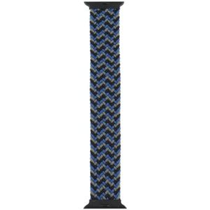 Plastic Buckle Mixed Color Nylon Braided Single Loop Replacement Watchbands For Apple Watch Series 6 & SE & 5 & 4 40mm / 3 & 2 & 1 38mm  Size:M(Camouflage Blue)