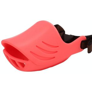 Dog Muzzle Cover Tedike Fund Fur Dog Muzzle Cover Anti-Bite Mouth Cover Silicone Supplies  Specification: XL(Red)