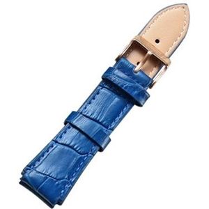 CAGARNY Simple Fashion Watches Band Gold Buckle Leather Watch Strap  Width: 18mm(Blue)