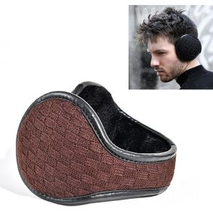 2 PCS DEZ01 Winter Men Checkered Pattern Plush Foldable Warm Earmuffs Ear Bag  Size: Free Size(Brown)
