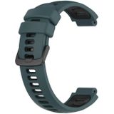 Voor Garmin Forerunner 230 tweekleurige siliconen horlogeband (olijfgroen + zwart)