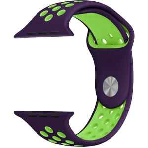 For Apple Watch Series 1 & Series 2 & Nike+ Sport 38mm Fashionable Classical Silicone Sport Watchband(Purple + Green)