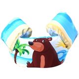 Grey Bear Pattern Children Swimming Lifesaving Equipment Buoyancy Swimsuit Vest Sleeves Back Floating Arm Swim Rings Snorkeling Suit  Size: 86cm  Suitable for 2-7 Years of Age  Buoyancy Within 10-30kg Baby Use