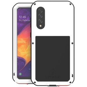 For Galaxy A50 LOVE MEI Metal Shockproof Waterproof Dustproof Protective Case(White)