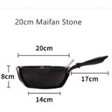 Thick Bottom Maifan Stone Household Small Frying Pan Non Stick Pan Deep Frying Pan  Color:26cm Black Without Cover