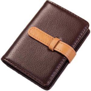 2 PCS PU Leather Credit Card Bag Portable Business Card Case(Brown)