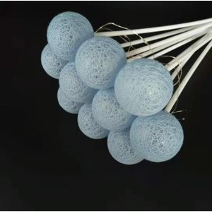 2 PCS Bouquet Cotton Ball Lights Starry Sky Ball Lights Flowers Decoration Packaging Materials(Light Blue)